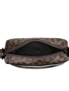 Men's Fashion Checkered Bag, Business And Stylish -Shoulder Bag, High-Quality Sport Crossbody Bag, Fashionable Small Square Bag