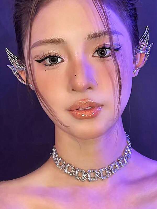 两件套蝴蝶仙子耳环，适合日常聚会和节日派对。万圣节、音乐节、姐妹茶会或角色扮演活动均可佩戴。非常适合女孩和女士佩戴。