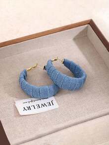 [Luxurious Earrings] Luxurious Anti Allergic Large Circle Earrings | Fashionable And Classic Denim Circle Earrings, Birthday Gifts, Valentine's Day Gifts, Suitable For Daily Wear And Parties, Exquisite Gifts - 彩色 - 查看 4
