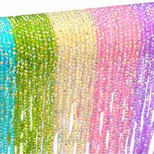 100 Piezas 4x6mm Abalorios De Cristal En Forma De Lágrima Con Agujero Recto Para Hacer Joyas, Revestimiento De Color Ab - 4x6mm - Ver 7