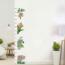Cartoon Jungle Animal Height Wall Sticker, Children's Room Early Education Measuring Ruler, Self-Adhesive Removable Decal Wall Decor Room Decor Wall Stickers Stickers Home Decor