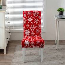 Christmas Chair Covers Snowflake Print Stretch Dining Chair Slipcovers For Home Holiday Decor