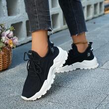 Multi-Color Sports Shoes, Lightweight And Breathable Mesh, Lace-Up Design Fits The Foot Shape, Thick Sole For Shock Absorption, Suitable For Daily Jogging And Shopping, Comfortable And Easy To Match