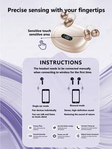 New Senyang True Wireless Clip-On Sports Headset Music Hanging Bluetooth Earpods Video Comfortable TWS HIFI Dolby Bass Stereo HD Calling Earphones Adapted For Android For Iphone Cellphone Gaming Earpieces Couples Business Smart Headphones - J86 - 查看 5