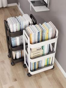 Mehrstöckiger Rollwagen Organizer, 5-stöckiges Kunststoff Rollregal mit Rädern für Küche, Schlafzimmer, Badezimmer und Büro, 5-stöckiger Rollwagen, verstärkte Rohre, stabiler Lastträger Aufbewahrungsbox - Typ A 1 Stück - Übersicht 12