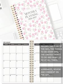 全新 1 本 2026 年 1 月至 2027 年 12 月月度计划本，简约活页式，粉色，包含每日、每周和每月计划，2026 至 2027 年学校办公用品，女士办公桌复活节礼物 - 彩色 - 查看 4