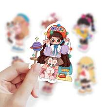 53pcs Cute Kawaii Girl Sticker Set, Cartoon Character Stickers Suitable For Laptop, Water Bottle, Phone, Scrapbooking DIY And More - Multicolor - View 4
