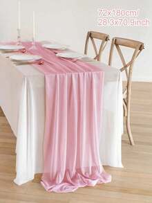 Bộ 1/5 khăn trải bàn voan màu hồng nhạt, vải voan tự may, đa năng dùng trang trí phòng tiệc cưới, khăn trải bàn trong suốt, trang trí sinh nhật, trang trí lễ cưới lãng mạn, khăn trải bàn. - Hồng - Xem 14