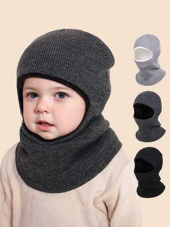1-częściowy zestaw czapki kominiarki i ocieplacza na szyję dla dzieci – wielokolorowy, wiatroodporny na zimowe wyjścia na zewnątrz