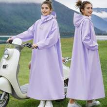 Płaszcz przeciwdeszczowy z kapturem unisex, odpowiedni do jazdy na rowerze na świeżym powietrzu, motocyklu, roweru, pieszych wędrówek, całkowicie wodoodporny, na deszczową pogodę