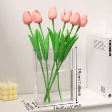 1 件透明现代花瓶，方形框架，蝴蝶，书形，方形，厚 ABS 透明花架，无需电力，适用于家庭、办公室、婚礼、周年纪念装饰礼物，耐用且新颖的设计 - 無色 - 查看 4