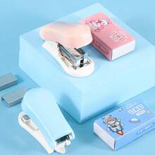 1 Set Portable Stapler, Cute Pink Student Stapler, Effortless Home/Office Stapler, Portable Office & Study Stationery Supplies