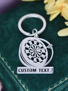 Laser Engraved Darts Target Keychain Laser Engraved Arrow Keychain Customized Stainless Steel Handmade Name Keyring - Multicolor - View 2
