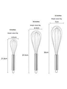 1 pezzo Frusta in acciaio inossidabile, piccolo utensile da cucina per sbattere uova e montare la panna, per la cottura di torte, accessori essenziali per la cucina Rama, per uso in cucina, per uso domestico, per ristoranti di alta qualità - Argento - Visualizzare 2