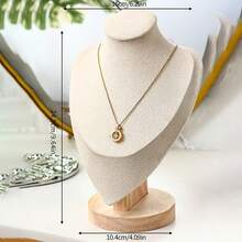 1个木质底座，天鹅绒项链展示架，皮革首饰展示架，珠宝店橱窗展示道具，返校季 - 彩色 - 查看 13