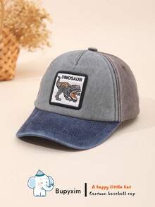 1 gorra de béisbol bordada con dinosaurio para niños de 2 a 8 años, adecuada para actividades al aire libre, ciclismo, deportes, etc. - Gris - Ver 10