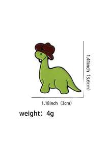 1 件装可爱恐龙珐琅胸针松针翻领别针徽章背包服装配饰卡通珠宝派对装饰礼物