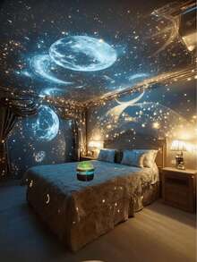 [Magical Galaxy Projector] 14 Effects Galaxy Star Projector, Northern Lights LED Atmosphere Projection Lamp   Aurora Borealis Starry Sky Projector, For Room Home Decorations, Home Theater, Gift Decoration, Magical Projection Lamp Gifts, Holiday Party - ánh sáng đa sắc - Xem 8