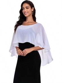 Sheer Shawls And Wraps Evening Dresses Chiffon Capes Women Soft Wedding Cover Up - White - View 12