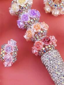 6/2颗亚克力玫瑰珠，22毫米，珠宝制作材料，吊坠配件，DIY珠宝工艺材料，手链制作套装，万圣节，圣诞节装饰，成人手工材料 - 彩色 - 查看 7