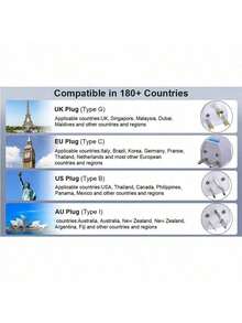 2 Peças Adaptador de Viagem Conversor de Tomada de Alta Performance Universal do Reino Unido/UE para EUA