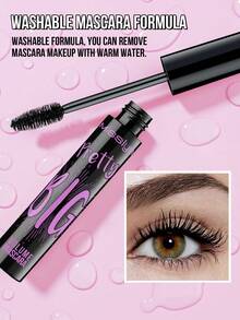 Misslyn Pretty Big Volume Mascara, Black, Dense & Lengthening, Washable, Creates Super Volumizing Effect, Layerable, Easy To Remove, Long & Thick Lashes, Fan-Shaped Lashes, Vegan Formula, Gluten-Free
