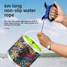 Foldable Fishing Water Bucket, Portable Live Fish Bucket With Rope, Multi-Functional Fish Bucket, Fishing Gear - Medium Bucket 20*22cm - View 3