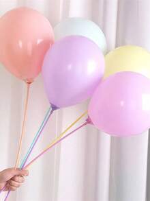 50 Peças de Suportes de Balão Macaron Multicoloridos, Série de Cores Variadas, Suportes de Balão na Cor Macaron, Suportes de Balão, Varas de Balão, Suportes de Balão Portáteis, Apoios de Balão