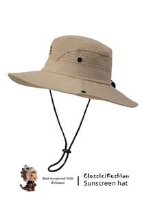 1pc Men's Sun Protection Fishing Bucket Hat, Outdoor Hiking Camping Cowboy Hat Against UV - One Piece Bucket Hat - View 9
