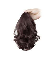 儿童卷发假发短马尾卷发短自然发爪夹梨花卷低辫子接发适合儿童日常佩戴节日