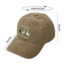 Duck Printed Baseball Caps Fashionable Retro Distressed Sun Protection Hats For Women And Men - Khaki - View 7