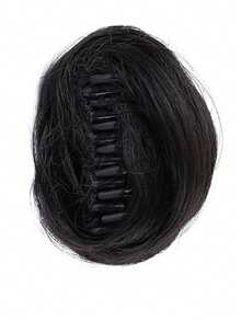 Synthetic Hair Bun For Women, Claw Clip Hairpiece With High-Temperature Fiber, Fluffy & Natural Slouchy Bun Maker, Straight Hair Scrunchie Fall Fashion Women Hair Clip Autumn Hair Accessories Elegant Hair Claw Hair Clutch Clips For Hair Winter For Vacation Outfits Woman