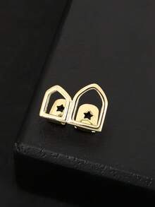 1 Set Fashion Women's Hip Hop Rhinestone Hollow Heart & Hollow 6-Tooth Grill Teeth Grillz, Carnival Party Accessory, Christmas Couples Gift Unisex - Multicolor - View 5