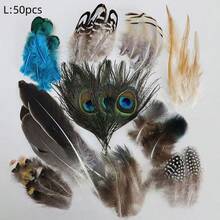 24pcs/4 Styles Natural Spotted Feathers, 6-8 Inches, Bulk Craft Supplies For Clothing, Jewelry, DIY Decoration