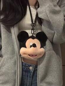 1 Stück   Maus Kopf Mini Rucksack Münzbeutel, Anime Figuren & Puppen Schlüsselanhänger mit verstellbarem Riemen und Reißverschluss, süßes Party Gastgeschenk, Geburtstagsgeschenkidee für Mädchen und Kinder, Cartoon Charakter Sammlerstück Accessoire