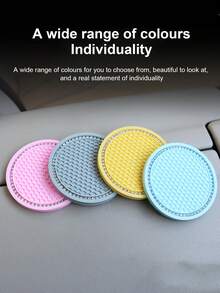 1 pieza/2 piezas posavasos para portavasos de coche, posavasos brillante para insertar portavasos, posavasos universales antideslizantes para automóviles incrustados en adornos, accesorios de automóvil interno, alfombrilla de silicona de 7 cm/2,75 pulgadas, lote de almohadillas de goma redondas de cristal suave con pedrería para bebidas automotrices, accesorios de automóvil interno - Talla única - Ver 6