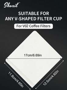 shoxil 100pcs Size 01&02 White Square Coffee Filters, Disposable Filter Paper For Pour Over And Drip Coffee Maker - White - View 11