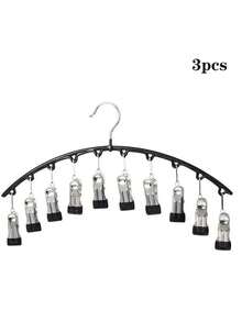 1 Stainless Steel Pants Hanger, 10 Clips For Space Saving Wardrobe Storage, A Stylish And Durable Storage Solution Suitable For Yoga Pants And Leggings - Wardrobe Organizer, Pants And Sock Hangers For Mother's Day Clothing Stores, Perfect For Weddings, Birthdays, Family Kimono Stores, And Home And Clothing Stores