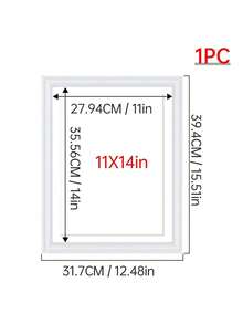 1pc Nordic Style Flat Edge Simple Photo Frame, Density Board Frame Suitable For Living Room, Study, Bedroom - White - View 13