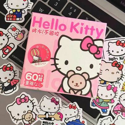 Sanrio 1pc Hello Kitty Children's Reward Sticker Gift Box, Cartoon Waterproof Planner Sticker Set, Cute Behavior Incentive Tool, Girls' School Gift Wall Decor Room Decor Wall Stickers Wall Sticker Stickers Home Decor