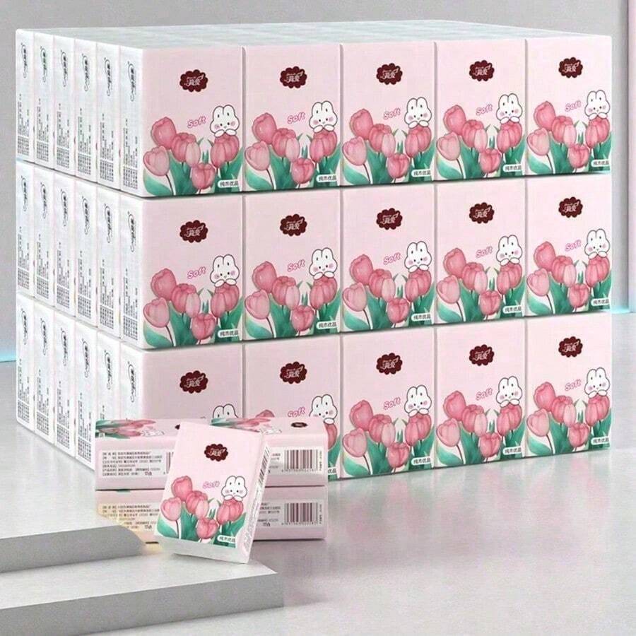 6/24/60/120/240pcs Mini Portable Pocket Tissue, Portable Handkerchief Paper, Convenient To Carry, Two Types Of Packaging Are Randomly Provided - Multicolor - View 1