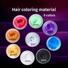 sevich Temporary Hair Coloring Wax Hair Dye, 4.23oz Instant Hairstyle Mud Cream Color Mask, Natural Hair Coloring Wax Material Disposable Hair Styling Dye Ash (Blue, Dye Free) For Cosplay, Party, Masquerade, Halloween Etc. - Màu vàng - Xem 7