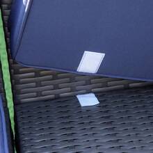 Outsunny Outsunny 7 Piece Patio Furniture Set, PE Rattan Outdoor Conversation Set With Sectional Sofa, Glass Tabletop, Cushions And Pillows For Garden, Lawn, Deck, Dark Brown And Navy Blue