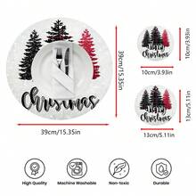 2 pièces/4 pièces/6 pièces Sets de table en diatomite imprimés avec motif sapin de Noël, décoration de maison, convient pour les cadeaux de Noël, décorations de Noël, applicable à la table à manger, au bar à café, toutes saisons, sets de table lavables, décoration de chambre, sous-verres, tapis d'égouttage, sets de table pour cuisine et salle à manger, décorations de fête intérieure/extérieure, décoration de maison, cadeaux idéaux