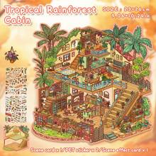 New Large Size DIY Scene Stickers, Adult Landscape Stickers, House Stickers, Scrapbooking Stickers, 3D Miniature House Micro Landscape Stickers, DIY Scrapbook Stickers, Landscape Stickers, Scenery Stickers, Notebook Stickers, Reusable, Multiple Sizes Available