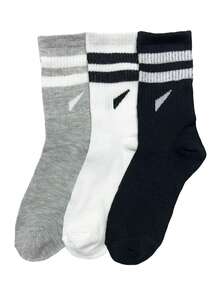 40双/30双/24双装男女通用舒适运动袜，男士长袜适合运动和训练，女士长袜适合休闲和商务穿着，抗菌、柔软、黑白配色、防臭、吸湿排汗、轻便舒适，适合秋冬季节，20双/10双/8双/6双/4双/2双套装，秋季 - 彩色 - 查看 6