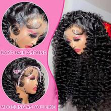 NARNI 40 Inch 250% Density Wear And Go Glueless Human Hair Wig 13x4 HD Loose Deep Wave Lace Front Wigs Human Hair Pre Plucked Wet And Wavy Lace Front Wig Human Hair For Women With Baby Hair Natural Black Color - Natural Black - View 9