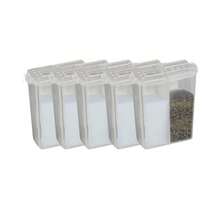 1 件/2 件装塑料盐和胡椒瓶套装，带盖透明盐和胡椒容器，塑料调味罐，香料分配器，适用于旅行露营野餐户外厨房午餐盒。