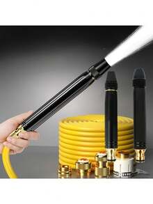 High Pressure Spray Nozzle (Plastic Material) - Direct Focused Water Jet, Suitable For Car Washing, Gardening, Yard, Driveway - Compatible With Hose Interface - Home, Garage, Lawn Care, Outdoor Cleaning Accessory, Ergonomic Handle Design, Durable, DIY Cleaning Tool