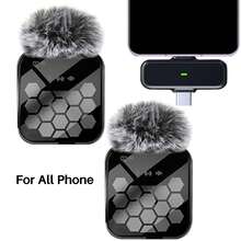 Wireless Lavalier Microphone Compatible With Iphone IPad TypeC Lapel Mics Plug-Play 2.4G Ultra-Low Delay Built-In Noise Reduction Chip 8H Working Time For Video Recording Interview Podcast Vlog - Black - View 15